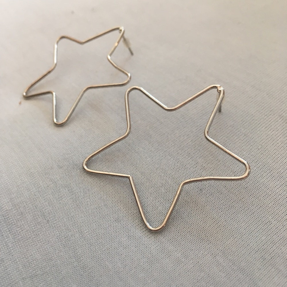 Silver Star Earings